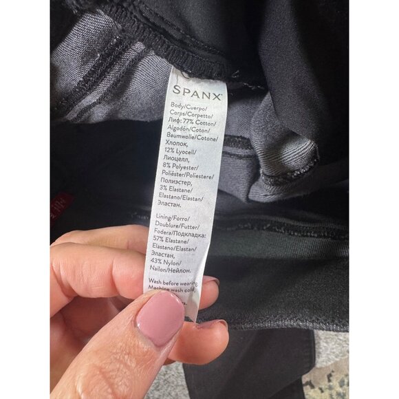 Spanx Denim High Waist Ankle Skinny Jeans Size M Black - Picture 9 of 11